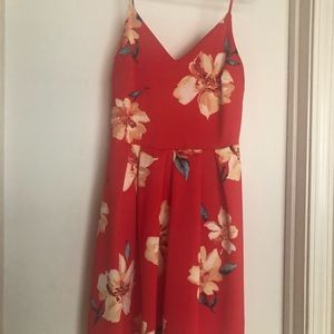 Red floral dress